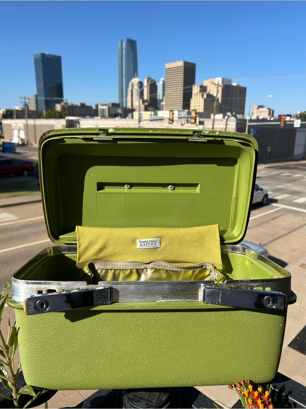 Vintage Samsonite Olive Green Compact Train Case